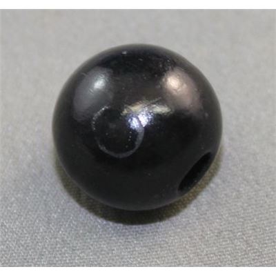 Wooden Round Black  14mm ea