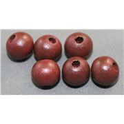 Wooden Round Chocolate Brown  10mm ea