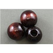 Wooden Round Chocolate Brown  20mm ea