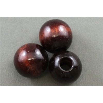 Wooden Round Chocolate Brown  20mm ea