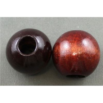 Wooden Round Chocolate Brown  25mm ea