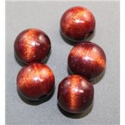 Wooden Round Chocolate Brown  14mm ea