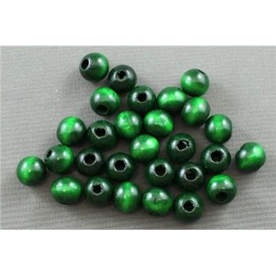 Wooden Round Green  10mm ea