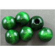 Wooden Round Green  16mm ea
