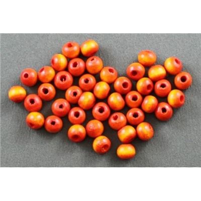 Wooden Round Orange  6mm ea