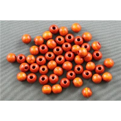 Wooden Round Orange  8mm ea
