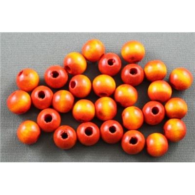 Wooden Round Orange  10mm ea