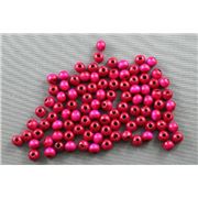 Wooden Round Pink  6mm ea