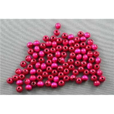 Wooden Round Pink  6mm ea