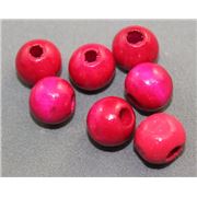 Wooden Round Pink  10mm ea