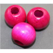 Wooden Round Pink  20mm ea