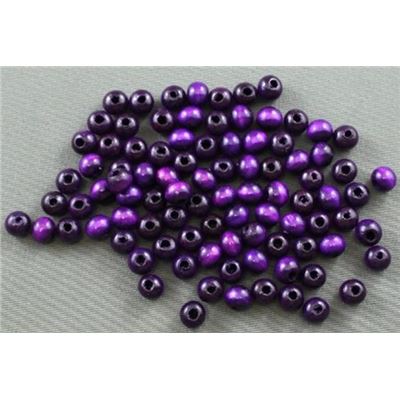 Wooden Round Purple  6mm ea