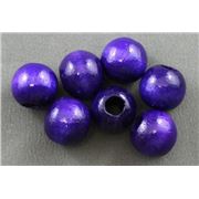 Wooden Round Purple  12mm ea