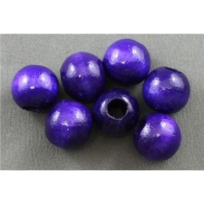 Wooden Round Purple  12mm ea