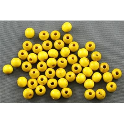 Wooden Round Yellow  8mm ea