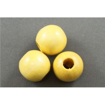 Wooden Round Yellow  20mm ea
