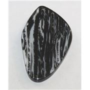 Pebble Large 50x30mm 1 Hole Black/Clear Milan Opaque  ea