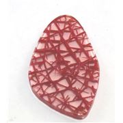Pebble Large 50x30mm 2 Hole Red/Clear Milan Opaque  ea