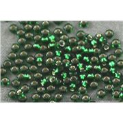 Czech Seed Bead Dark Green Silver Lined 11/0 - Minimum 8g