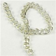 Chain Silver Metallic-FC376S  Flat Curb 7x6mm per metre