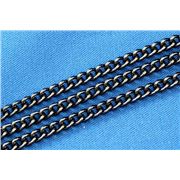 Chain Black Nickel Metallic 395BN Flat Curb 3x4mm per metre