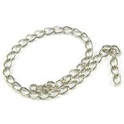 Chain Nickel Metallic F378N Curb 6x4mm per metre