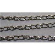 Chain Black Nickel Metallic 378BN Curb 6x4mm per metre