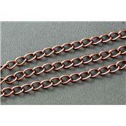 Chain Antique Copper Metallic F405AC Curb 6x4mm per metre