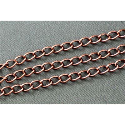 Chain Antique Copper Metallic F405AC Curb 6x4mm per metre