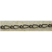 Chain Black Nickel Metallic-FC491BN Figaro 6x2.5;2x2mm per metre