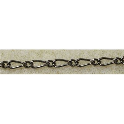 Chain Black Nickel Metallic-FC491BN Figaro 6x2.5;2x2mm per metre
