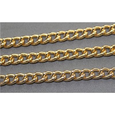 Chain - Aluminium Gold Metallic FC422 Curb 6x5mm per metre