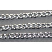 Chain - Aluminium Silver Metallic FC422 Curb 6x5mm  per metre