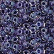 Toho Seed Bead Rainbow Crystal/Tanzanite Lined Transparent 11/0 - Minimum 8g