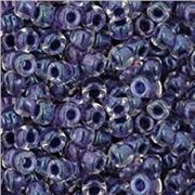 Toho Seed Bead Rainbow Crystal/Tanzanite Lined Transparent 11/0 - Minimum 8g