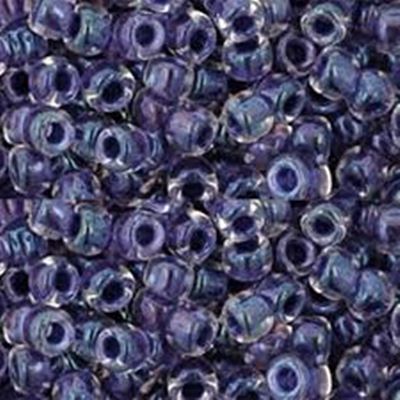 Toho Seed Bead Rainbow Crystal/Tanzanite Lined Transparent 11/0 - Minimum 8g