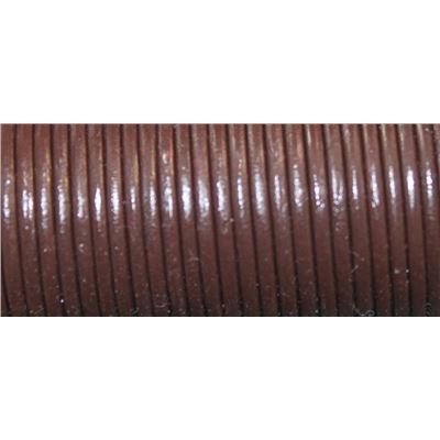 Leather - Round - 0.5mm Brown  1m per metre