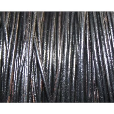 Leather - Round - 0.5mm Black  1m per metre