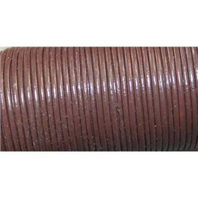 Leather - Round - 1.0mm Brown  1m per metre
