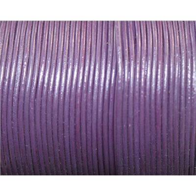 Leather - Round - 1.0mm Purple  1m per metre