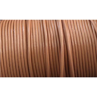 Leather - Round - 1.0mm Tan  1m per metre