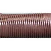 Leather - Round - 2.0mm Brown  1m per metre