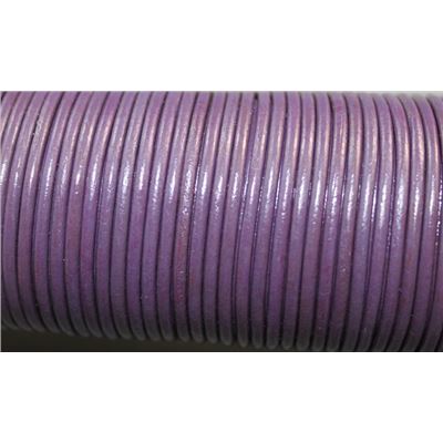 Leather - Round - 2.0mm Purple  1m per metre