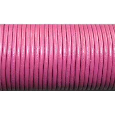 Leather - Round - 2.0mm Fuchsia  1m per metre