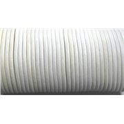 Leather - Round - 2.0mm White  1m per metre