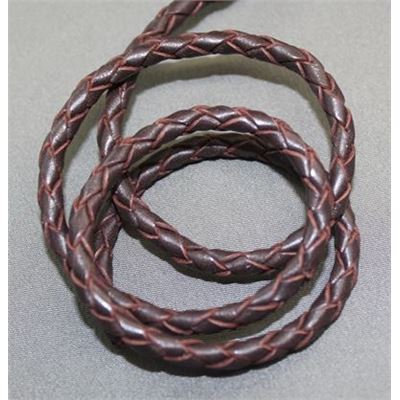 Bolo Cord Leather Brown  4mm per metre