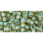 Toho Seed Bead Rainbow Lt. Topaz/Seafoam Lined Transparent 11/0 - Minimum 8g