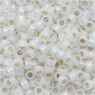 Toho Seed Bead Silver Lined Milky White  11/0 - Minimum 8g