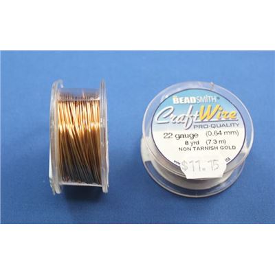 Bead Smith  Non Tarnish Wire 22 gauge Gold  7.3m ea