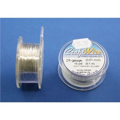 Bead Smith  Non Tarnish Wire 24 gauge Silver  9.14m ea